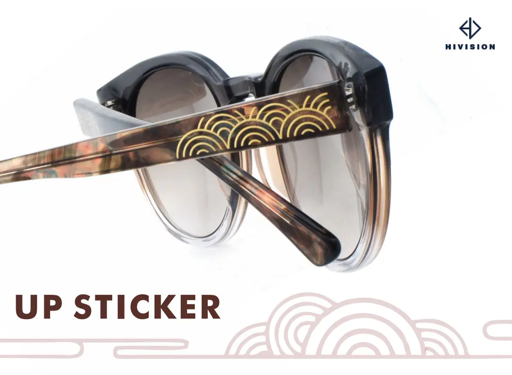 Acetate Sunglasses With Patterned Up Sticker